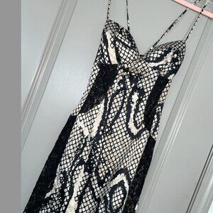 Chynna Dolls Lace/Snake print and lace satin mini dress Size:S